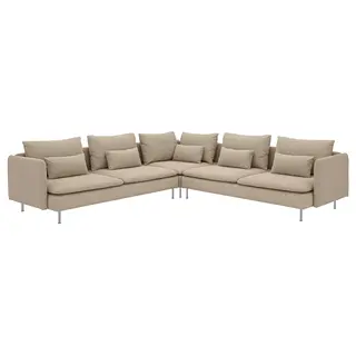SÖDERHAMN corner sofa, 6-seat, Kelinge beige, Depth 99 cm