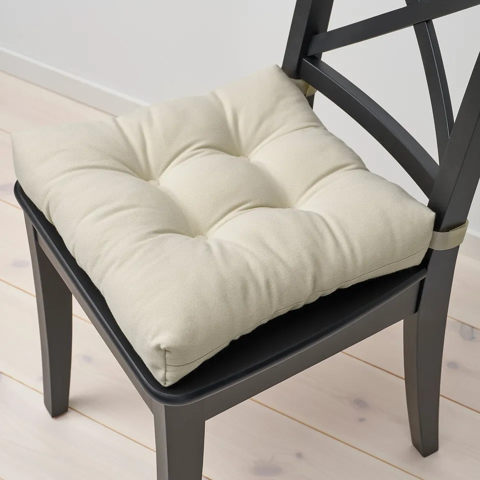MALINDA Chair pad, grey-beige, 40x38x7 cm