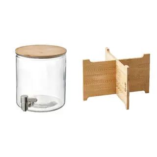 IKEA/ÖGONTRÖST set: jar with tap + stand for jar with tap