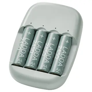 STENKOL / LADDA battery charger and 4 batteries