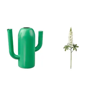 SMYCKA/ÄRTBUSKE set: vase/watering can +Lupin/white*1