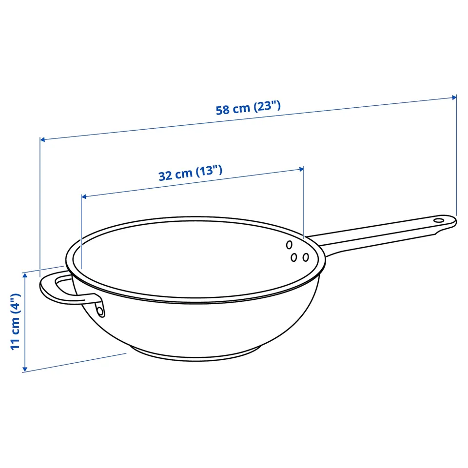 IKEA 365+ Wok, stainless steel/non-stick coating, 32 cm