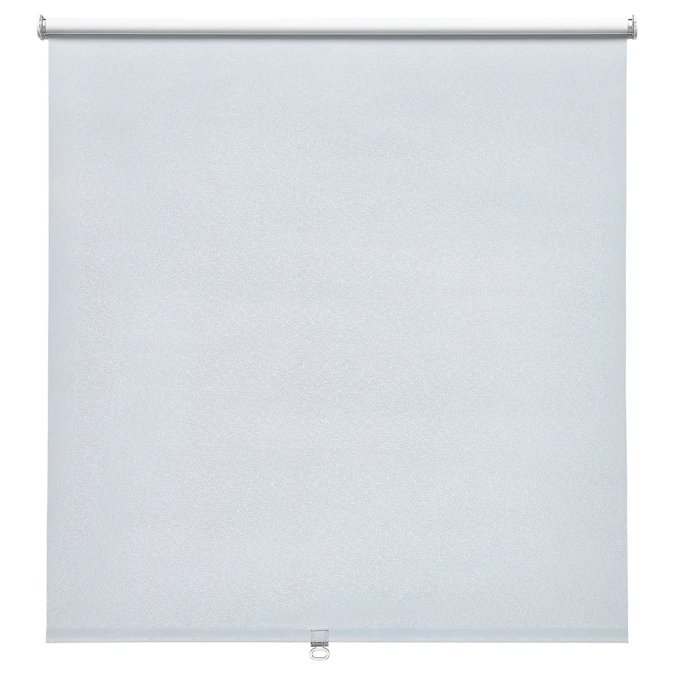 FÖNSTERBLAD roller blind, white, soft-touch polyester, rectangular, cordless.