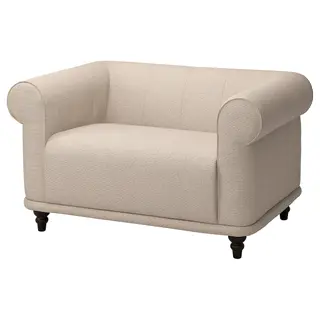 VISKAFORS 1,5-seat armchair, Lejde light beige/brown, Depth 90 x Height 74 x Width 134 cm