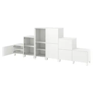 PLATSA wardrobe w 10 doors, white/Fonnes white, Width 360 x Depth 42 x Height 133 cm