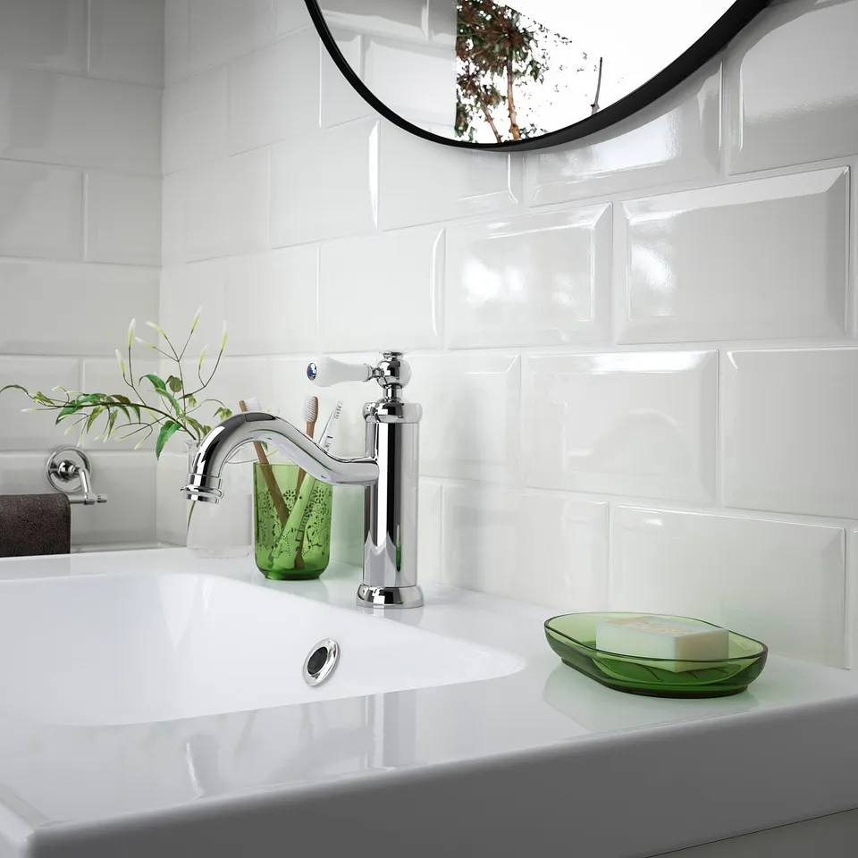 GROSSJÖN 3-piece bathroom set, green