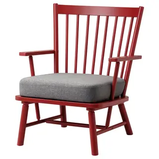 PERSBOL armchair, brown-red/Tibbleby beige/grey, Width 69 x Depth 70 x Height 84 cm