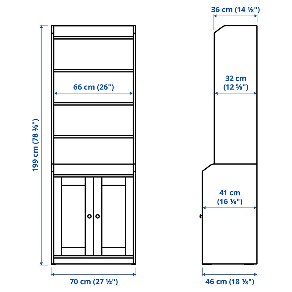 HAUGA Storage combination, beige, 279x46x199 cm