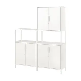 TROTTEN cabinet combination, white, 140x173 cm