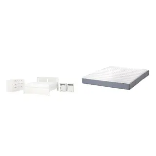 SONGESAND/VESTERÖY Bed with 20cm thick mattress, pocket sprung, foam, extra firm