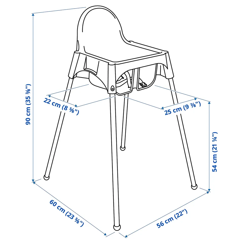 Illustration with measurements for the product: ANTILOP.
