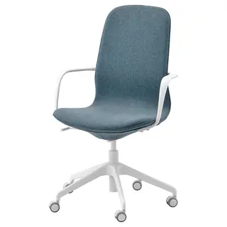 LÅNGFJÄLL conference chair with armrests, Gunnared blue/white, Width 68 x Depth 68 cm