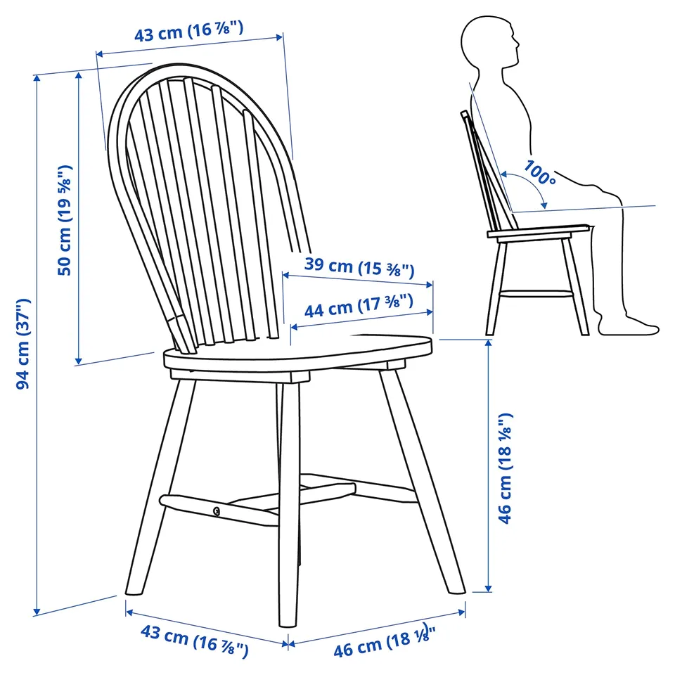 Illustration with measurements for the product: NORDVIKEN.