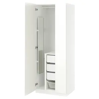 PAX / FORSAND wardrobe combination, white/white, 75x60x201 cm