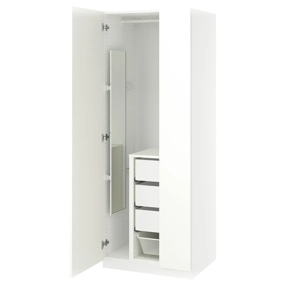PAX / FORSAND Wardrobe combination, white/white, 75x60x201 cm