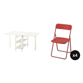 VIHALS set: dining table + chair x4