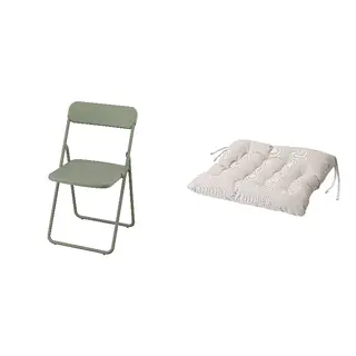 VIHALS/VIPPÄRT set: folding chair + chair pad