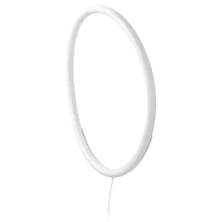VARMBLIXT LED wall lamp, white metal/circle, Depth 7 cm