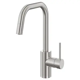 ÄLMAREN kitchen mixer tap w pull-out spout, stainless steel colour, Height 36 cm