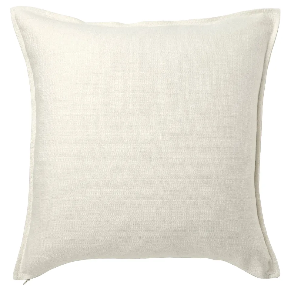 LAGERPOPPEL off-white cushion, square, textured, zip, recycled polyester.