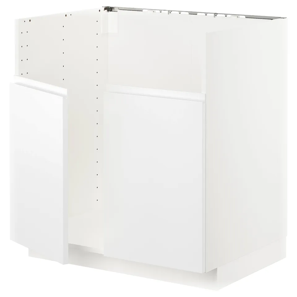 METOD white kitchen unit, modern minimalist design, sturdy frame, clean lines, matte finish.