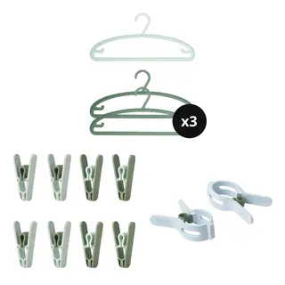 SLIBB set: hanger x3 + clothes peg + large peg