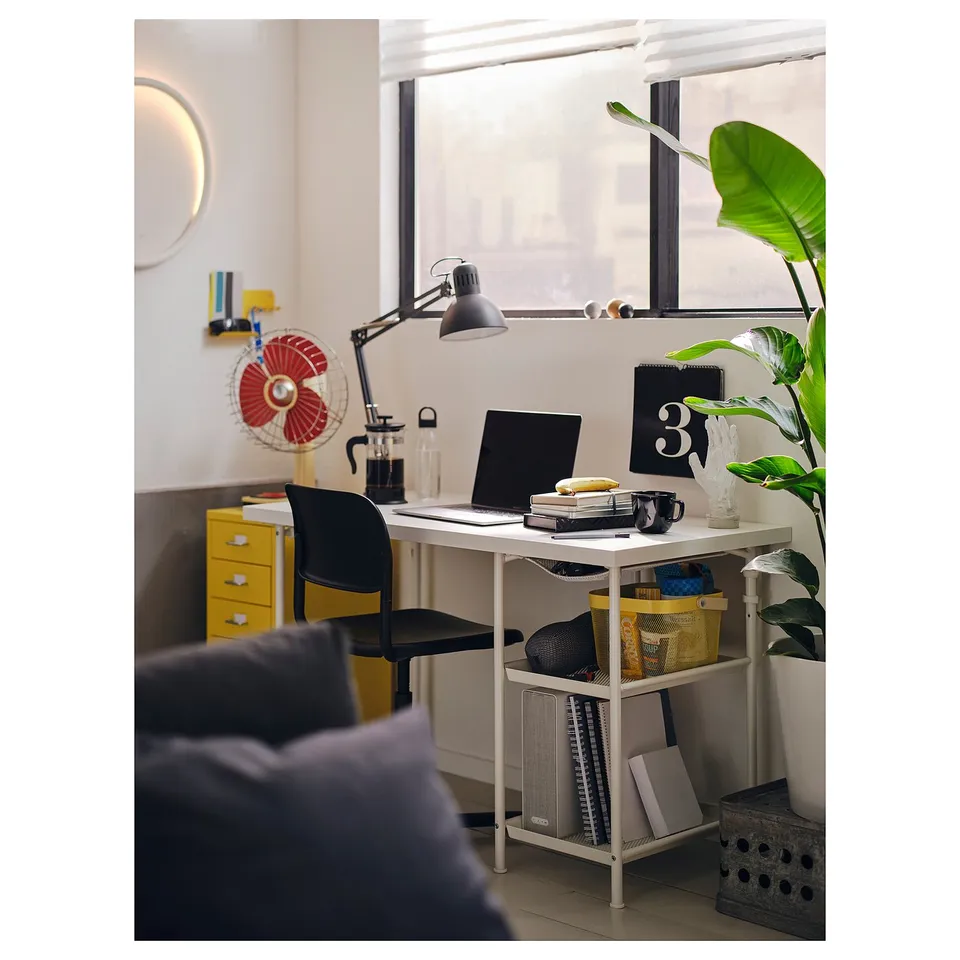 SPÄND Table leg with storage, white