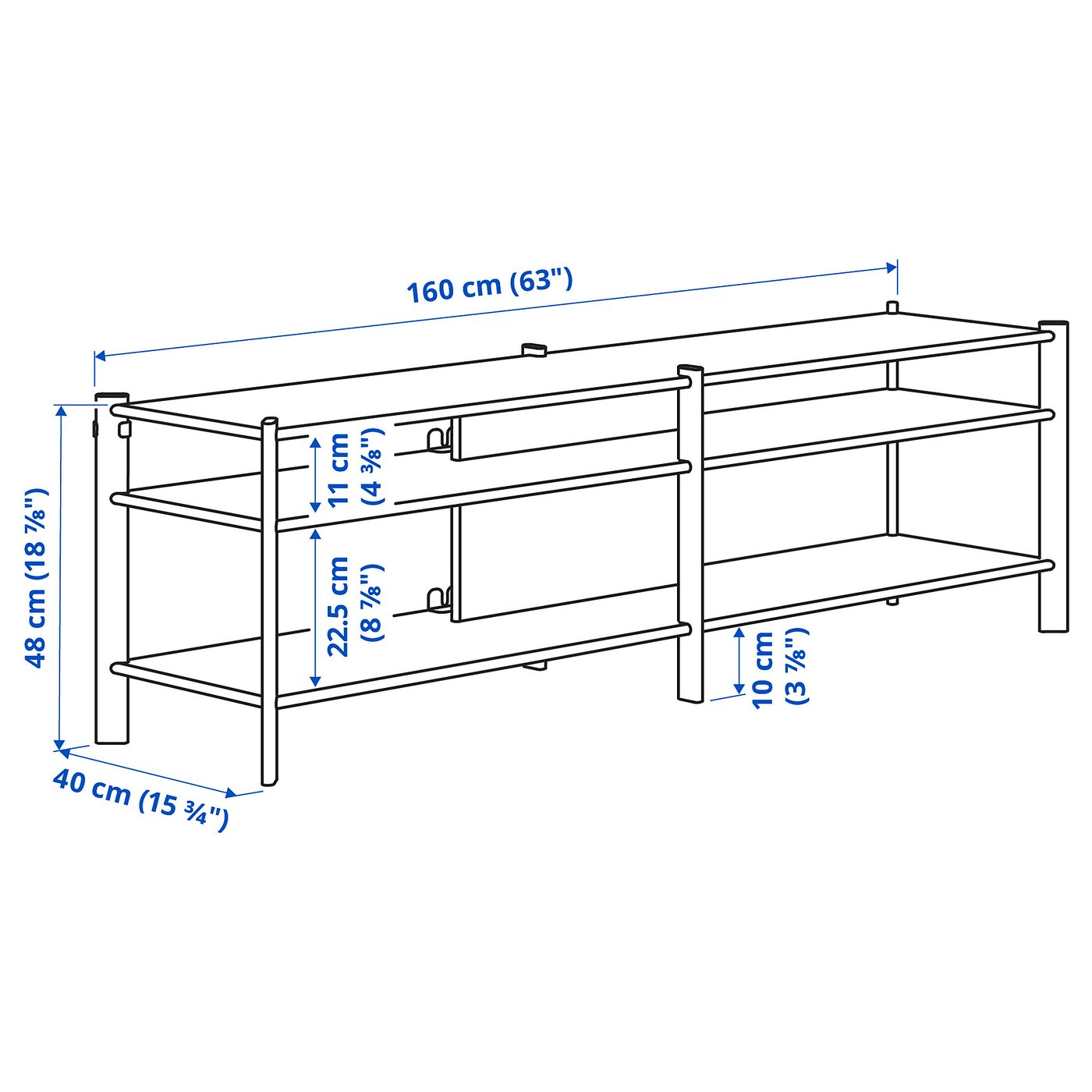 Illustration with measurements for the product: JÄTTESTA.