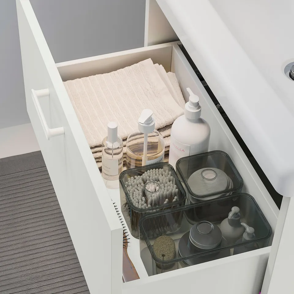ENHET / TVÄLLEN Wash-stnd w drawers/wash-basin, white, 64x43x65 cm