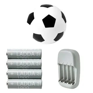 LADDA/STENKOL/ÄNGARNA set: LED table lamp + rechargeable battery + battery charger