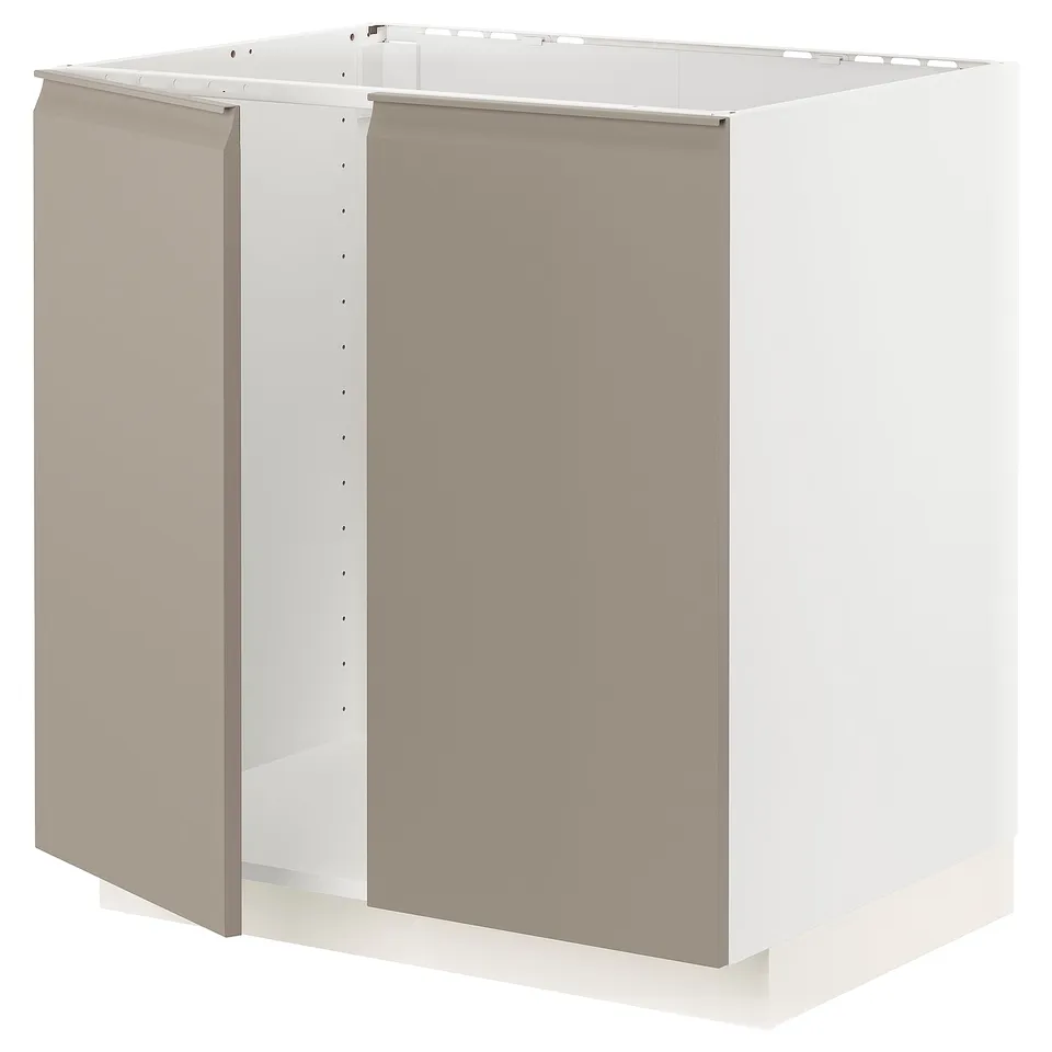 METOD kitchen cabinet, beige, wooden, square shape, simple design.