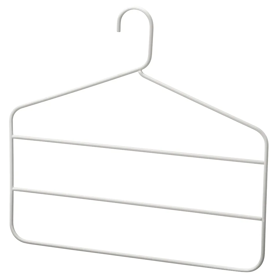 A GÅRDSMÄSTARE hanger, grey, made of powder-coated steel, holding multiple garments.