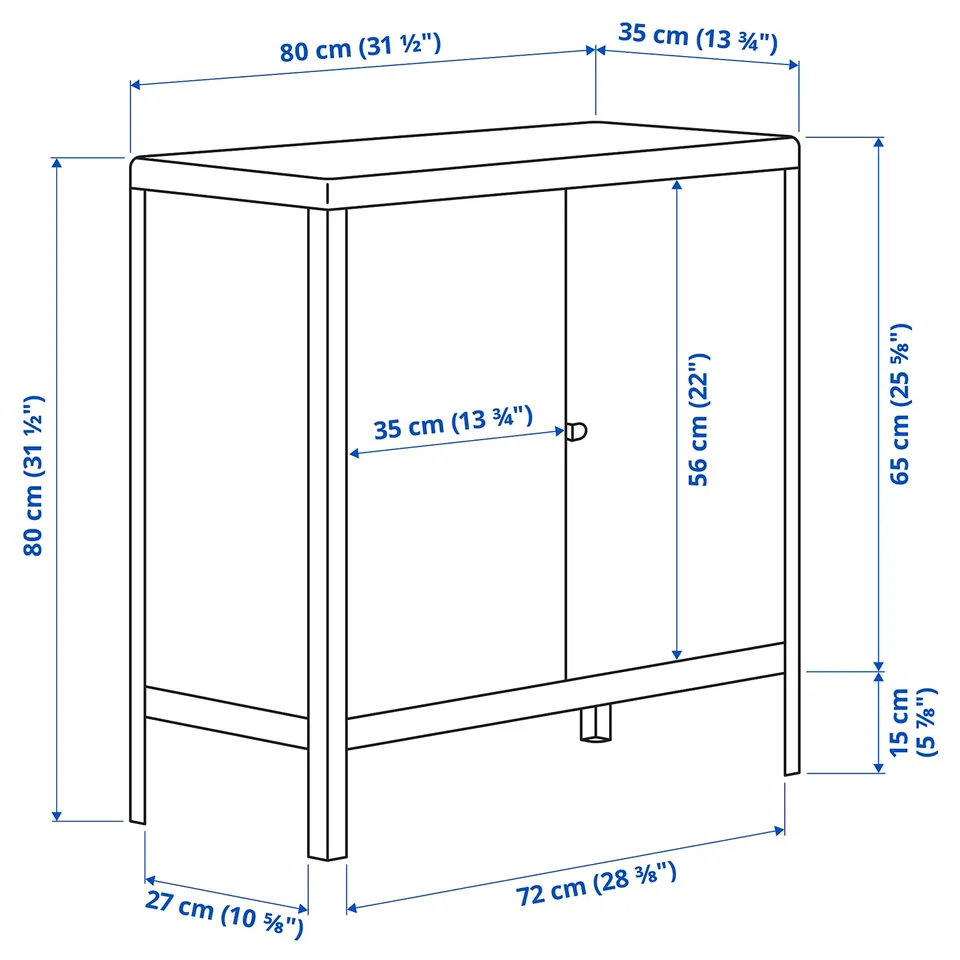 Illustration with measurements for the product: KOLBJÖRN.