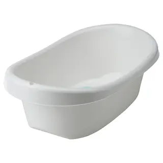LÄTTSAM baby bath, white/turquoise, Length 71 x Width 43 x Height 24 cm