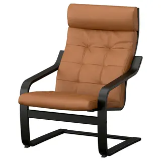 POÄNG armchair, black/Grann golden-brown, Width 68 x Depth 82 x Height 100 cm