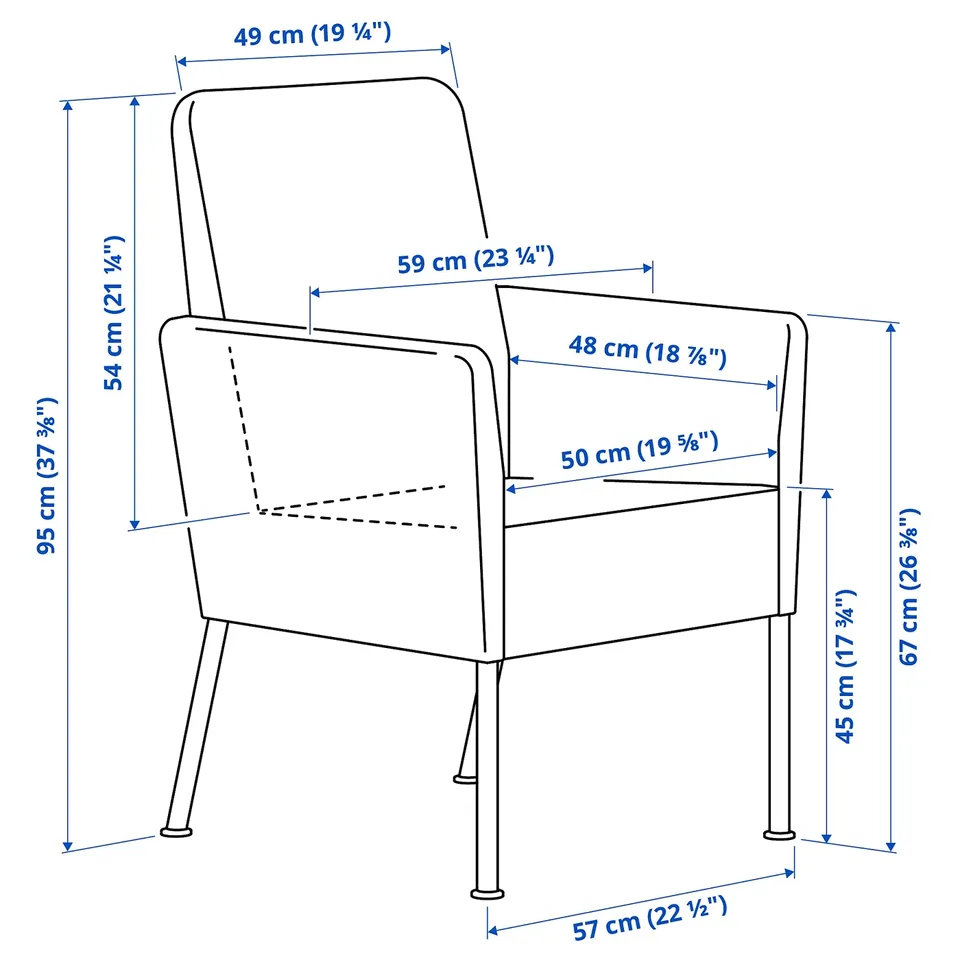 Illustration with measurements for the product: VITTSKÄR.