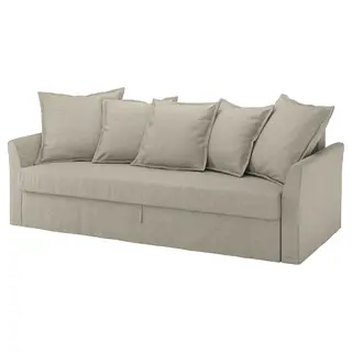 HOLMSUND 3-seat sofa bed, Borgunda beige, Depth 99 x Height 96 x Width 231 cm