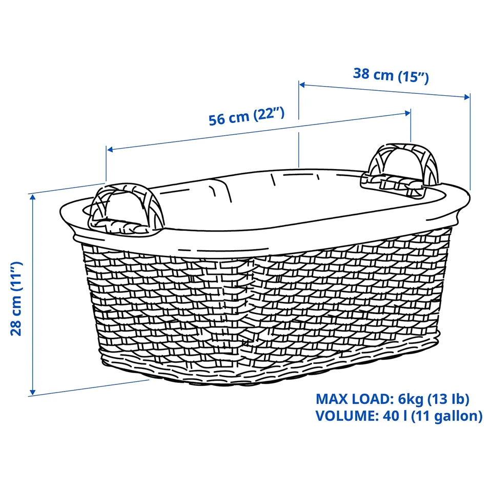 Illustration with measurements for the product: TOLKNING.