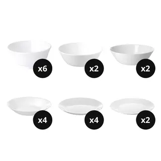 OFTAST set: rice bowl x6 + bowl x2 + serving bowl x2 + deep plate x4 + side plate x4 + plate x2