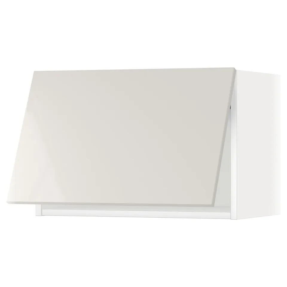 METOD kitchen cabinet, white, glossy, rectangular, modern design.