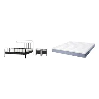 STJÄRNÖ/VALLBERGET Bed with 21cm thick mattress, coir, pocket sprung, super firm