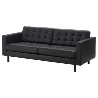 LANDSKRONA three-seat sofa frame, Grann/Bomstad black, Width 204 x Depth 89 x Height 78 cm