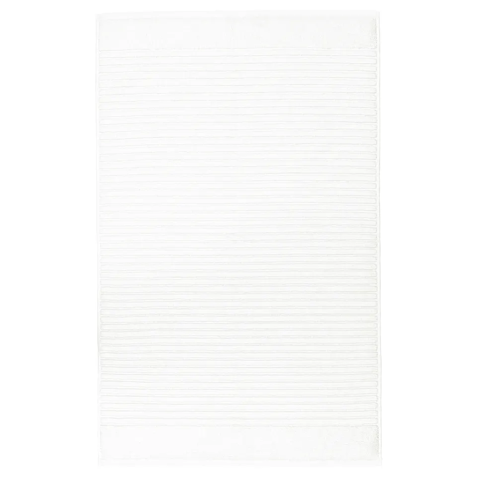 White ALSTERN cotton bath mat - textured, absorbent, square, 100% cotton, quick-dry.