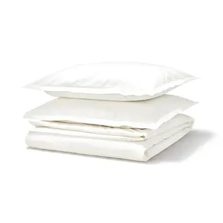HAMPFLOCKEL duvet cover and 2 pillowcases, white, 240x220/50x80 cm