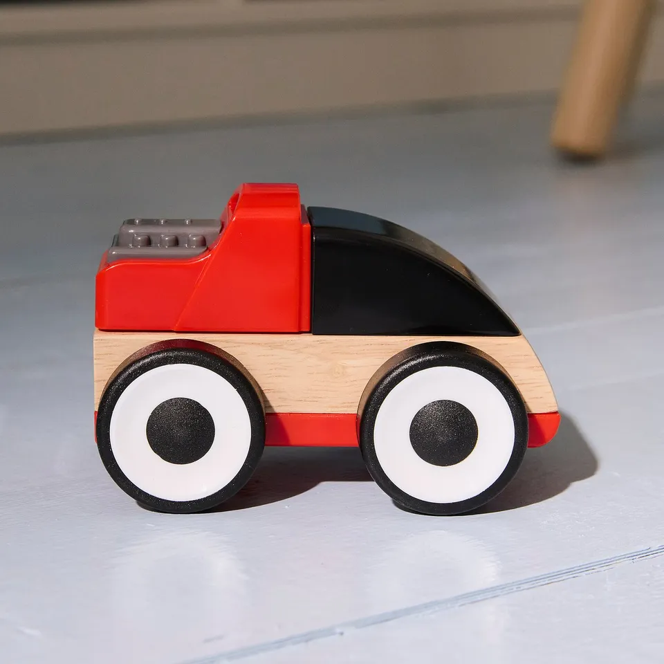 LILLABO 3-piece vehicle set, excavator police car/race car multicolour