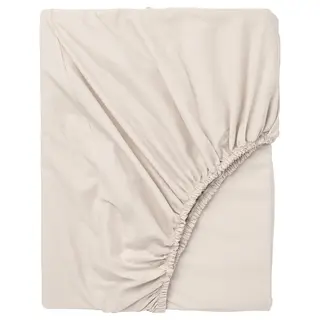 DVALA fitted sheet, beige, 150x200 cm