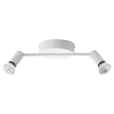 KRUSNATE ceiling spotlight with 2 spots, white, Height 9 x Length 30 cm