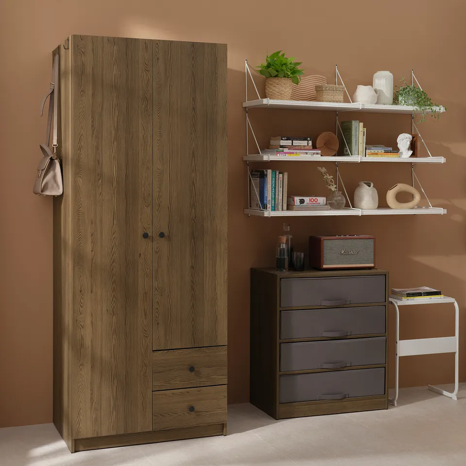part: BRUKSVARA wardrobe with 2 doors and 2 drawers