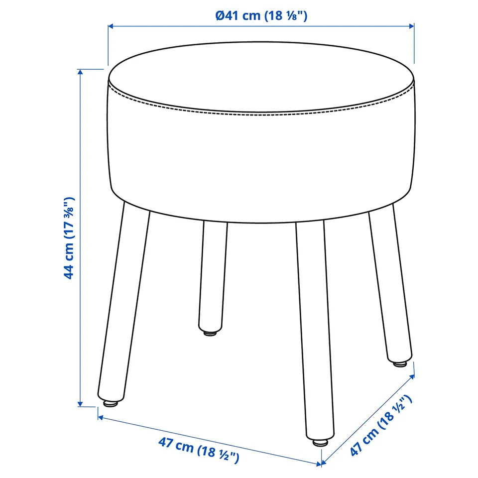 Illustration with measurements for the product: MÖRTFORS.