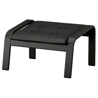 POÄNG footstool, black/Grann black, Width 68 x Depth 54 x Height 39 cm